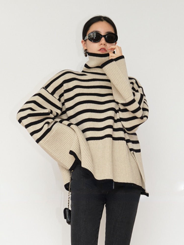 Sibylle | Pull rayé oversize pour femme - Image 5