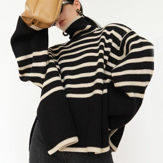 Sibylle | Pull rayé oversize pour femme - Image 1