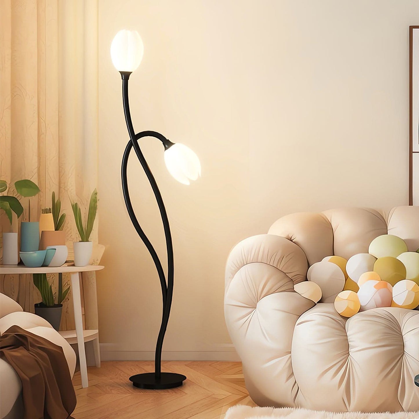 Moderne Blomster Gulvlampe med G9 Stik