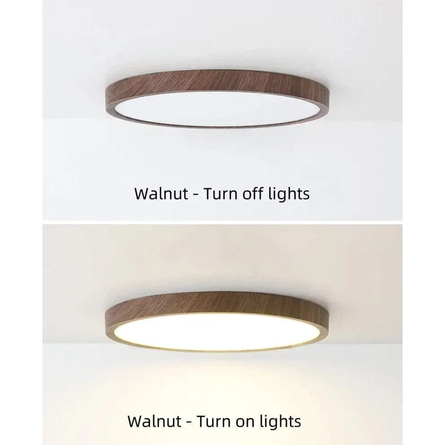 Moderne Cirkulær Ultrathin Træ LED Loftlampe