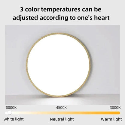 Moderne Cirkulær Ultrathin Træ LED Loftlampe