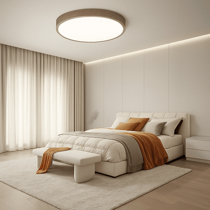 Moderne Cirkulær Ultrathin Træ LED Loftlampe