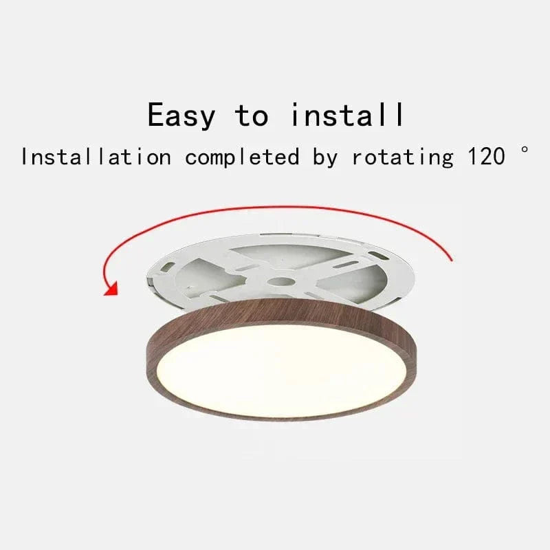 Moderne Cirkulær Ultrathin Træ LED Loftlampe