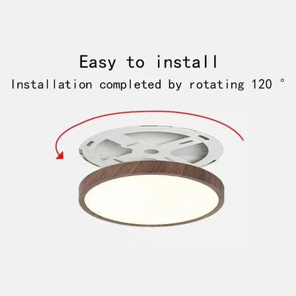 Moderne Cirkulær Ultrathin Træ LED Loftlampe