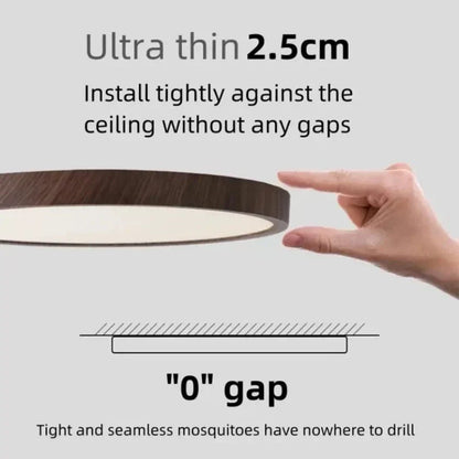 Moderne Cirkulær Ultrathin Træ LED Loftlampe