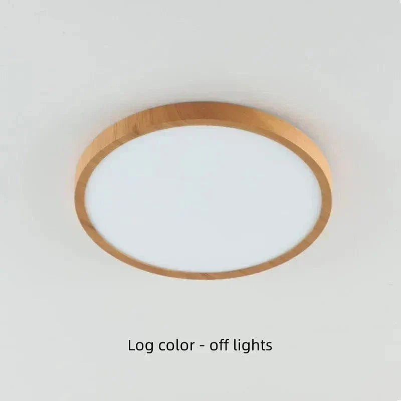 Moderne Cirkulær Ultrathin Træ LED Loftlampe