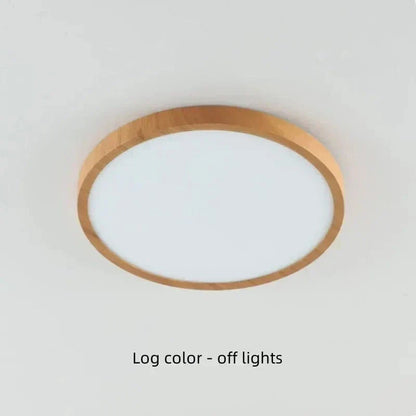 Moderne Cirkulær Ultrathin Træ LED Loftlampe