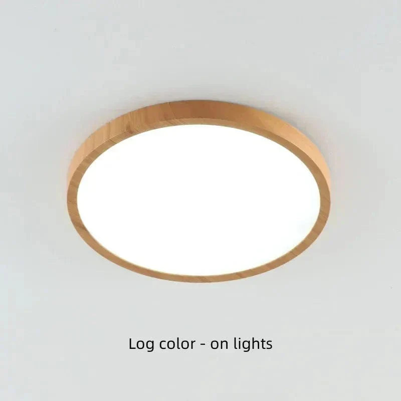 Moderne Cirkulær Ultrathin Træ LED Loftlampe