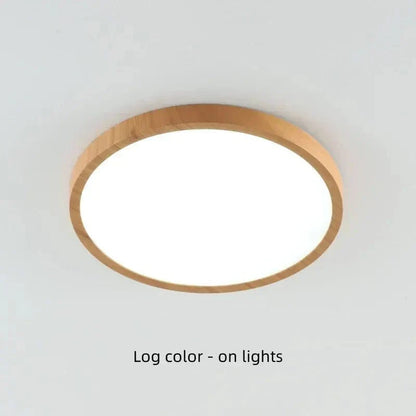 Moderne Cirkulær Ultrathin Træ LED Loftlampe