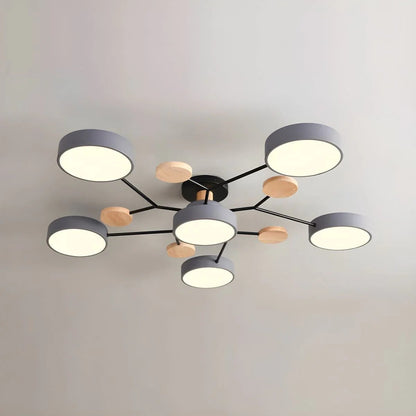 Moderne Halo LED Semi-Flush Loftlampe til Stilfulde Rum