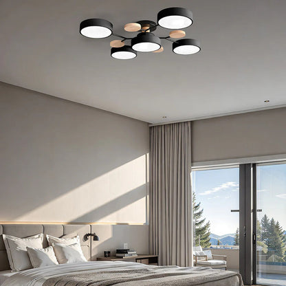 Moderne Halo LED Semi-Flush Loftlampe til Stilfulde Rum