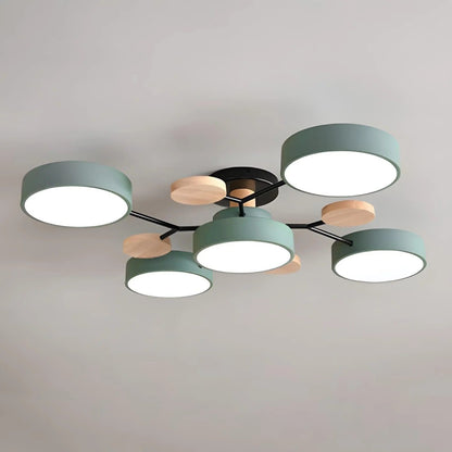 Moderne Halo LED Semi-Flush Loftlampe til Stilfulde Rum