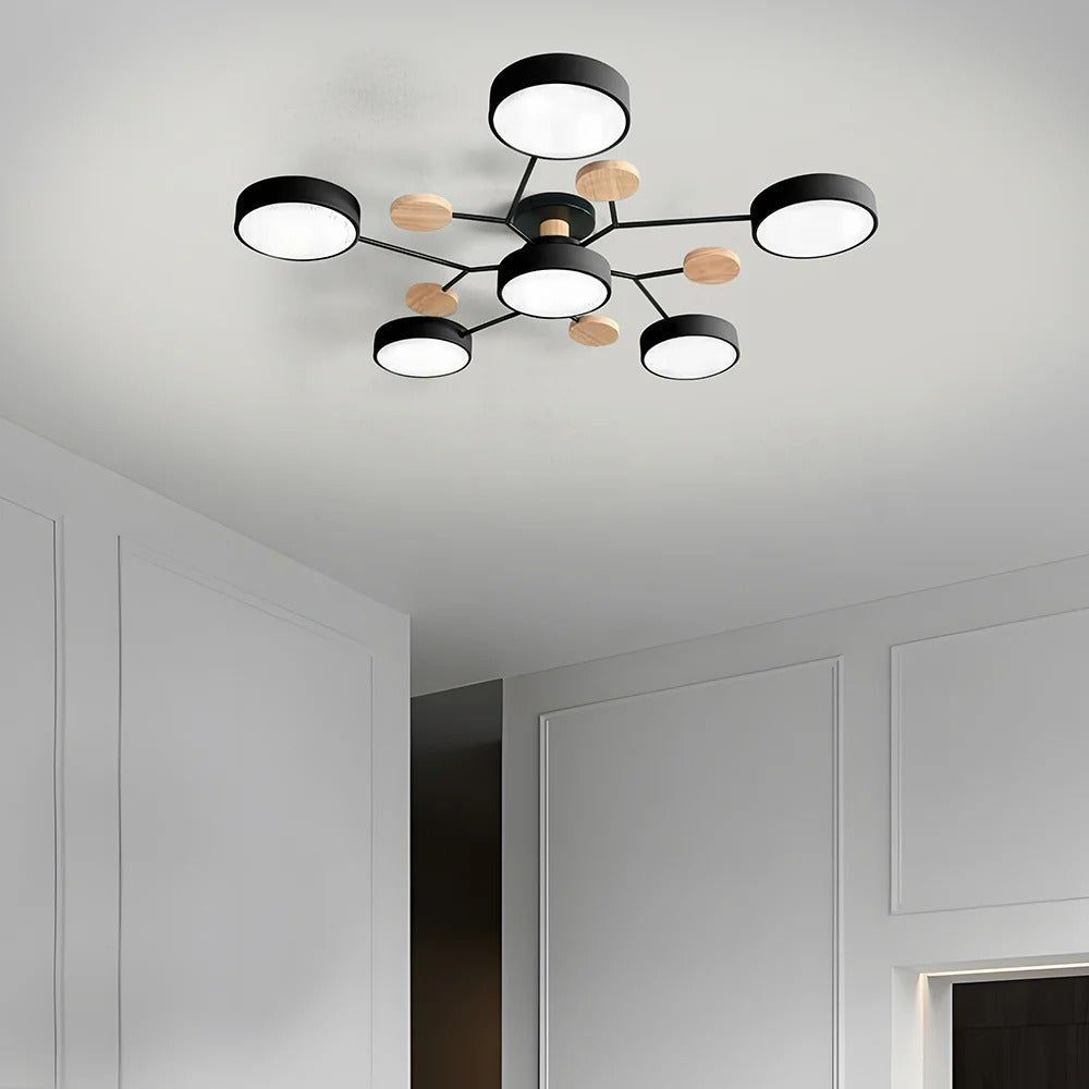 Moderne Halo LED Semi-Flush Loftlampe til Stilfulde Rum