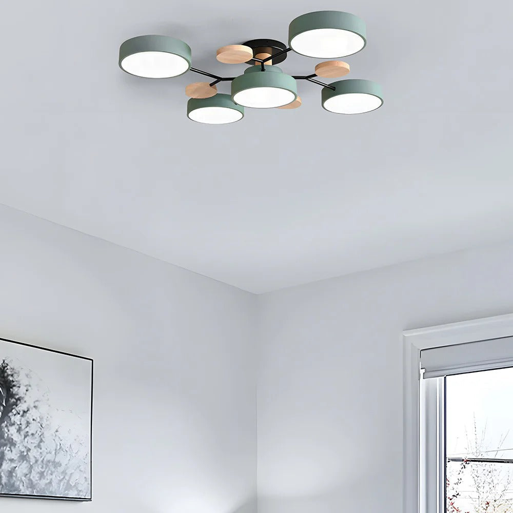 Moderne Halo LED Semi-Flush Loftlampe til Stilfulde Rum