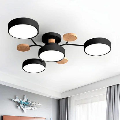 Moderne Halo LED Semi-Flush Loftlampe til Stilfulde Rum