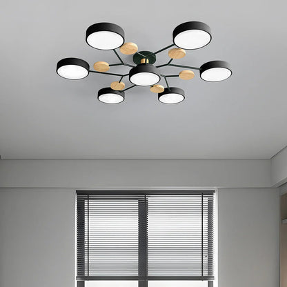 Moderne Halo LED Semi-Flush Loftlampe til Stilfulde Rum