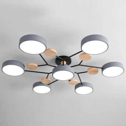 Moderne Halo LED Semi-Flush Loftlampe til Stilfulde Rum