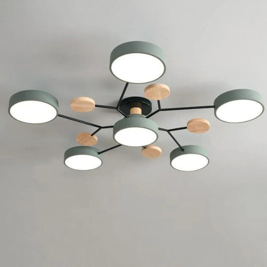 Moderne Halo LED Semi-Flush Loftlampe til Stilfulde Rum