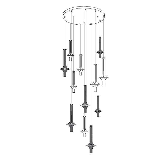Moderne LED Pendellampe lavet af Glas og Jern – Justerbar Farvetemperatur, Ideel til Køkken og Spisestue