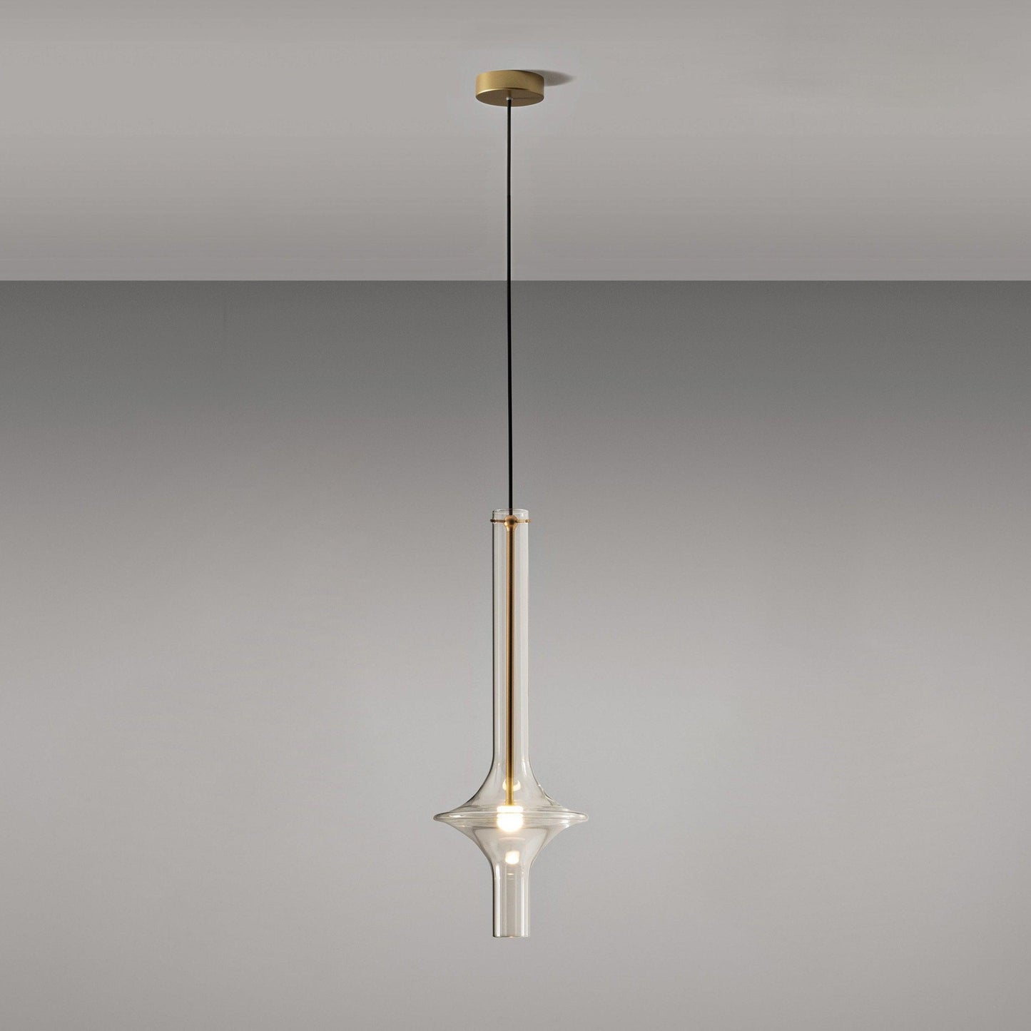 Moderne LED Pendellampe lavet af Glas og Jern – Justerbar Farvetemperatur, Ideel til Køkken og Spisestue