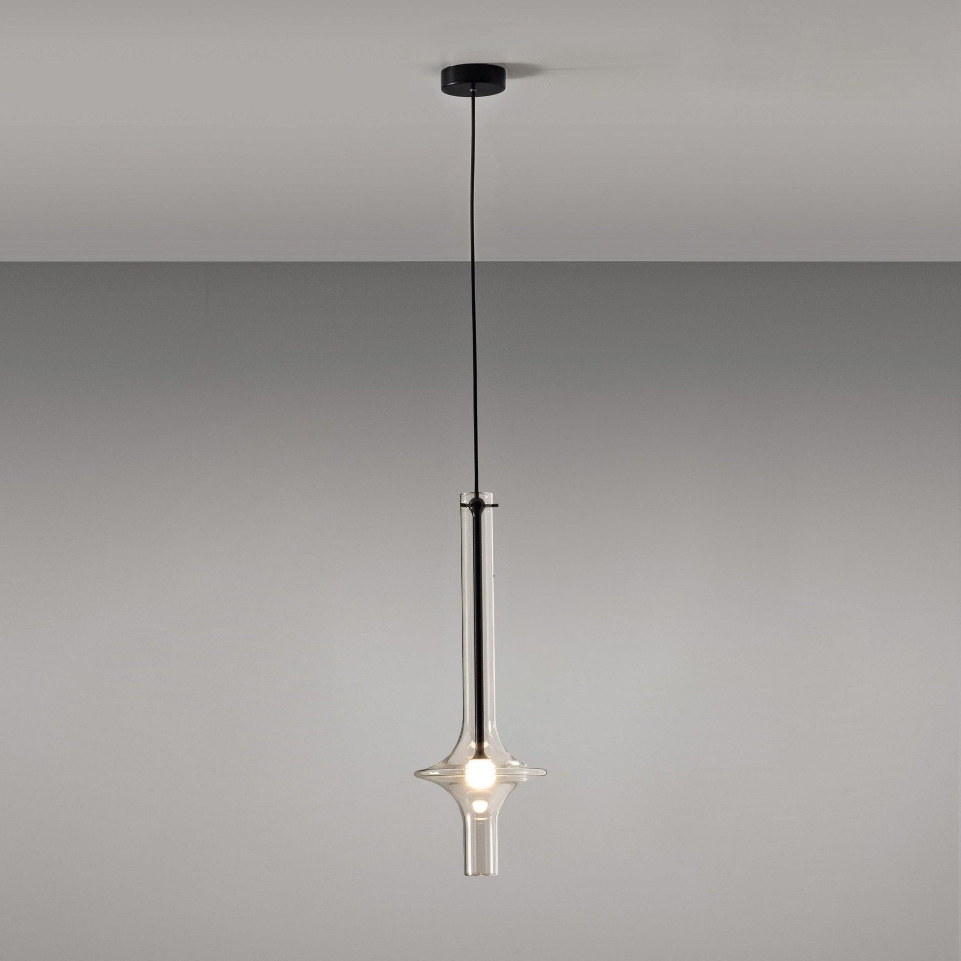 Moderne LED Pendellampe lavet af Glas og Jern – Justerbar Farvetemperatur, Ideel til Køkken og Spisestue