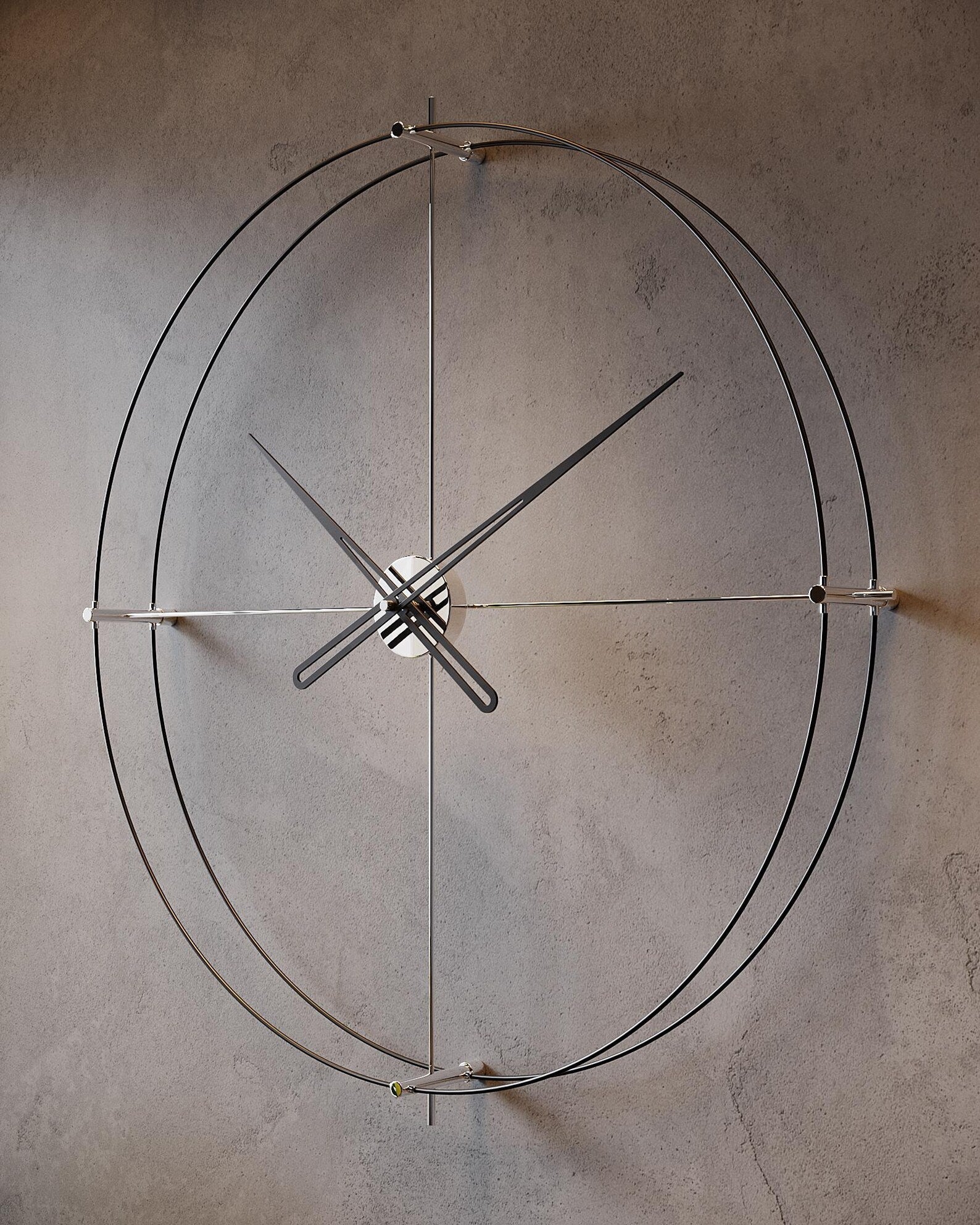Moderne Stor Vægur med Brune Visere – Minimalistisk Vægur til Stuen 60x78 cm