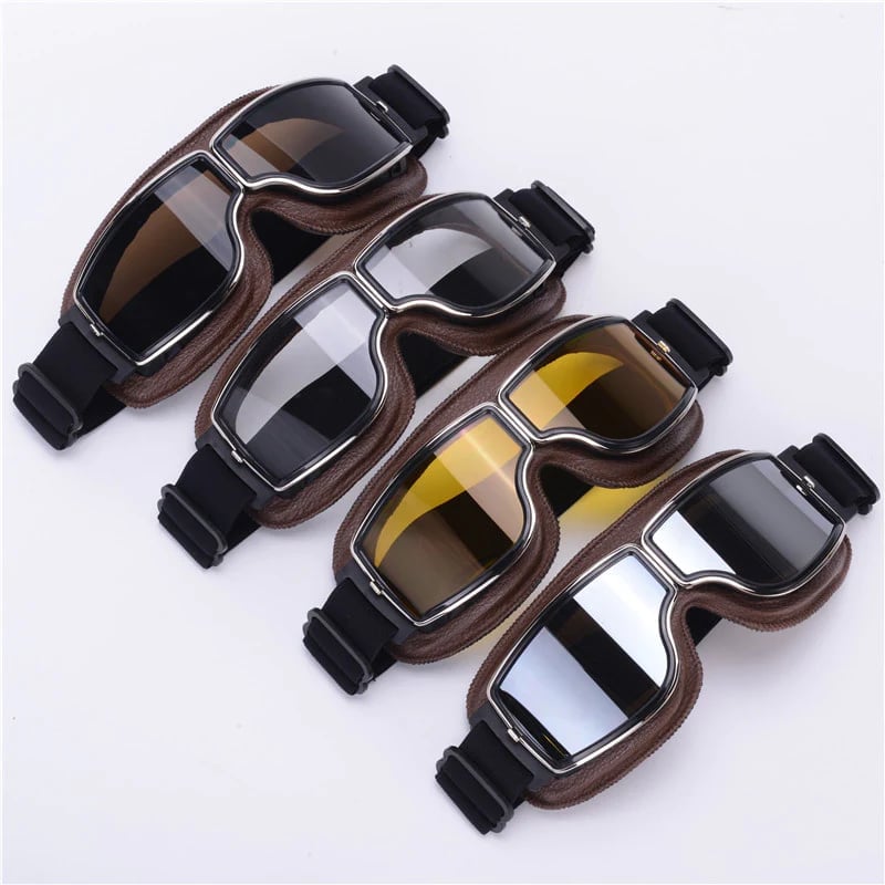 Motorcykelbriller | UV-beskyttelse | Stødresistente & Justerbare | RetroGoggles