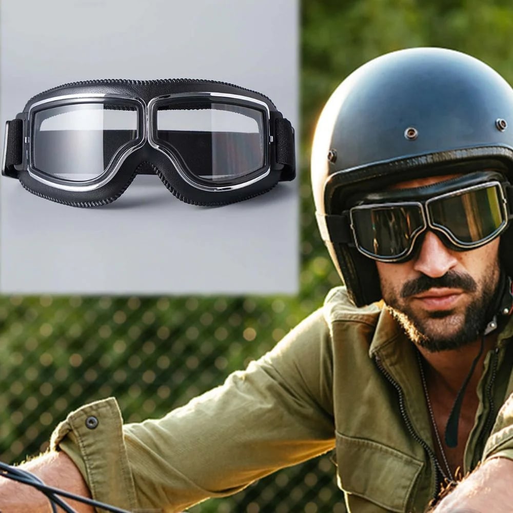 Motorcykelbriller | UV-beskyttelse | Stødresistente & Justerbare | RetroGoggles