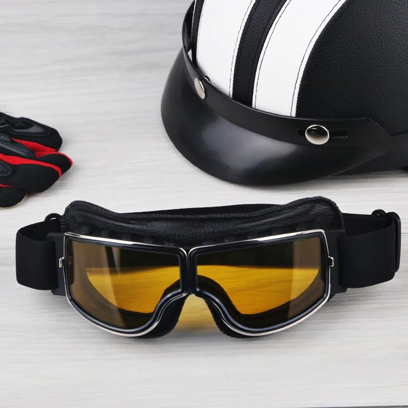 Motorcykelbriller | UV-beskyttelse | Stødresistente & Justerbare | RetroGoggles