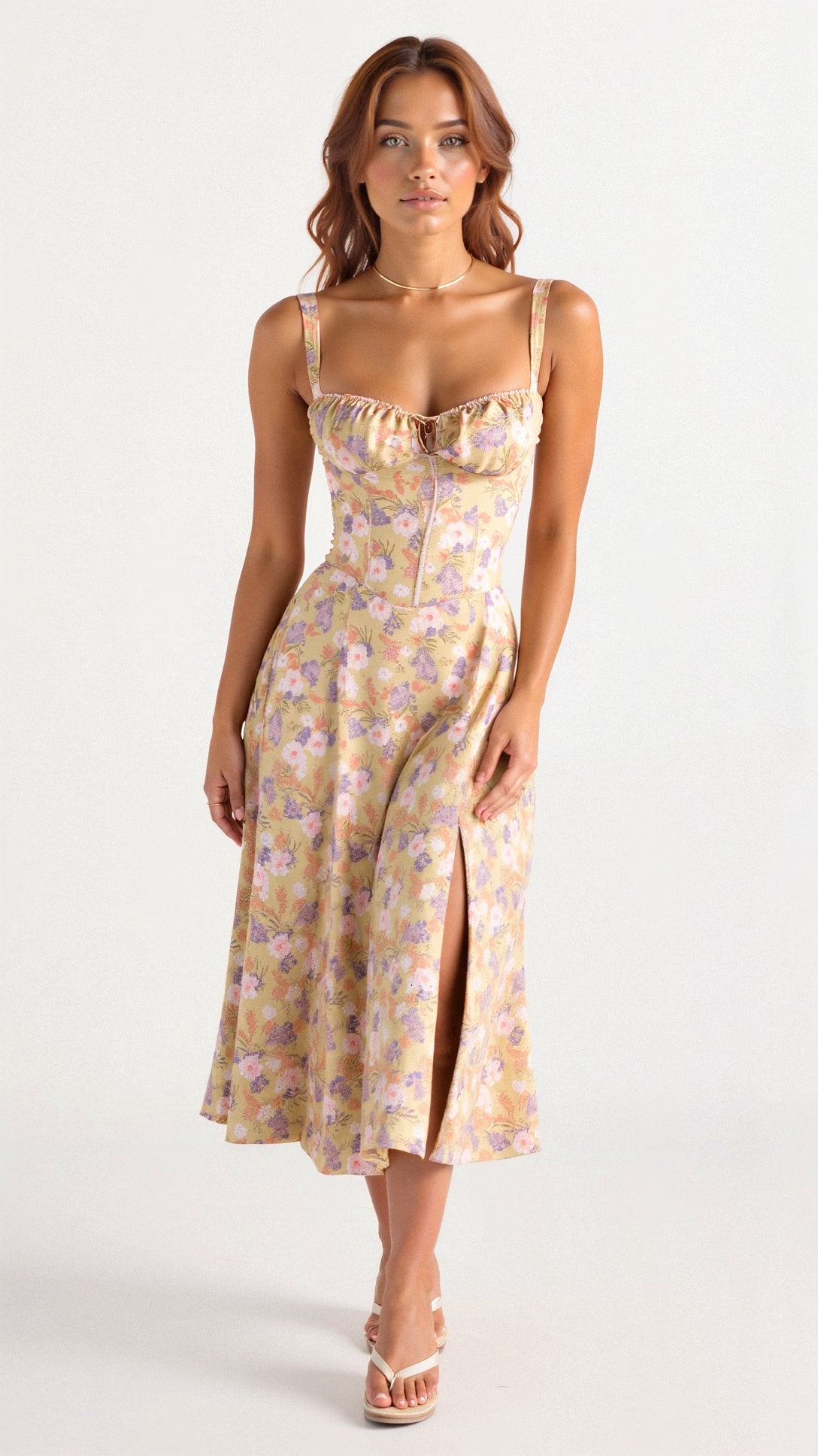 Félicie | Elégante robe midi à corset Kiana - Image 1
