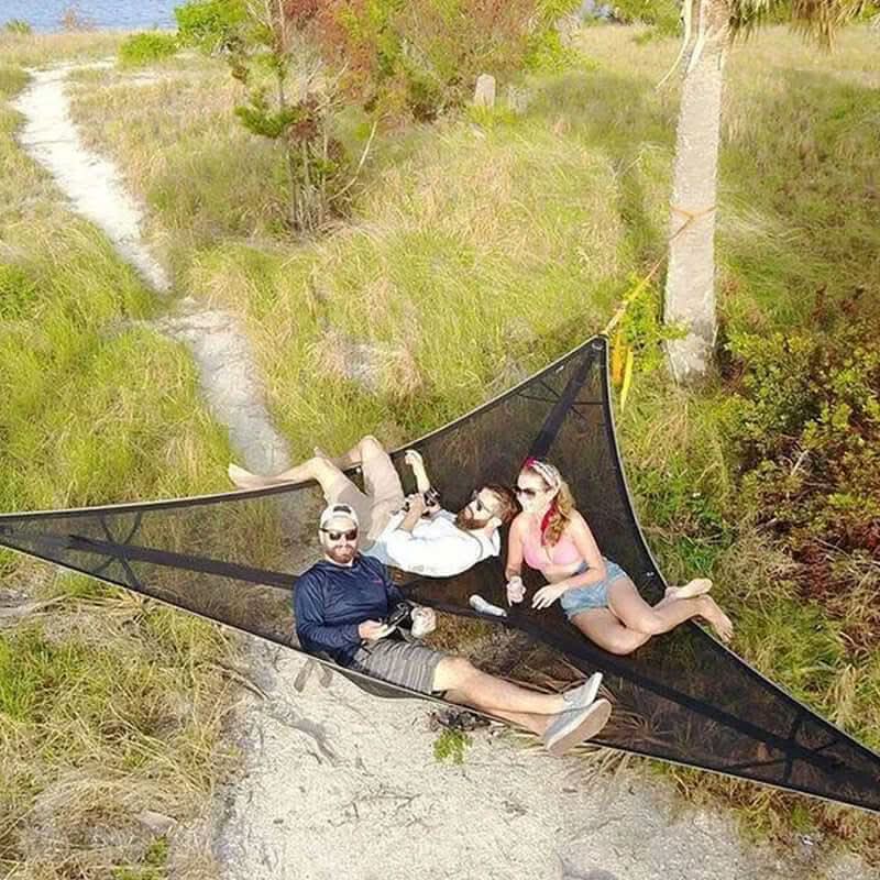 Multi-Person Camping Hængekøje med 3-Punkts Ankersystem