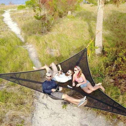 Multi-Person Camping Hængekøje med 3-Punkts Ankersystem