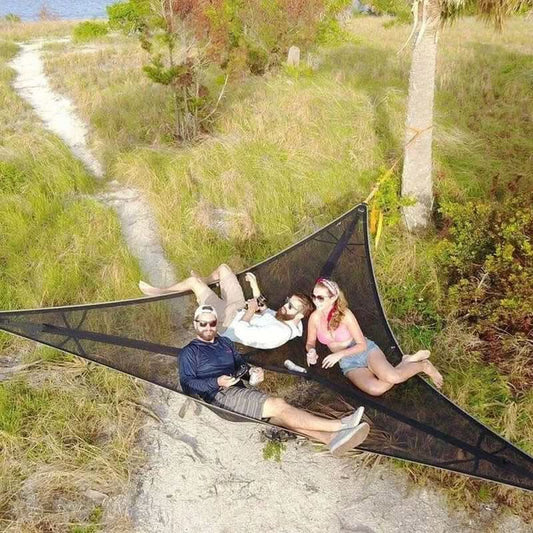 Multi-Person Camping Hængekøje med 3-Punkts Ankersystem
