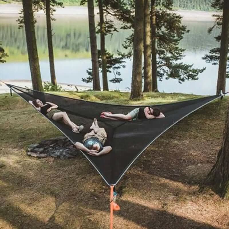 Multi-Person Camping Hængekøje med 3-Punkts Ankersystem
