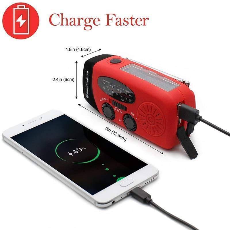 Nød håndsving radio med lommelygte og powerbank