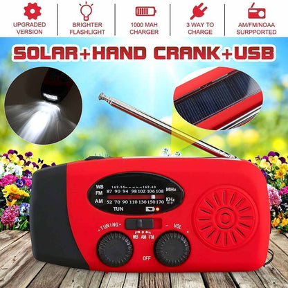 Nød håndsving radio med lommelygte og powerbank