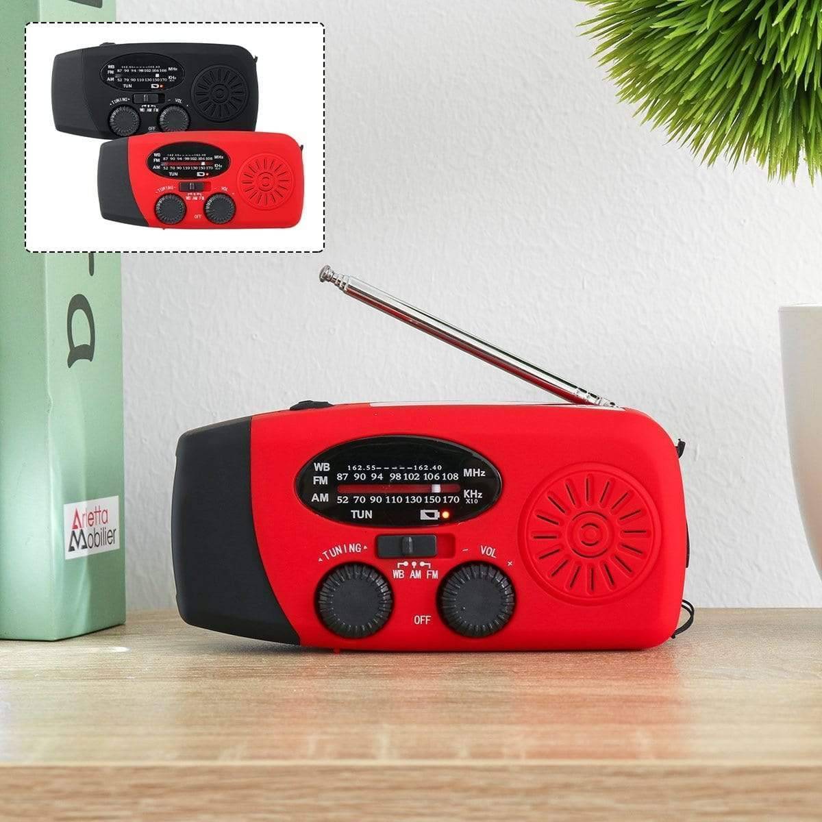 Nød håndsving radio med lommelygte og powerbank