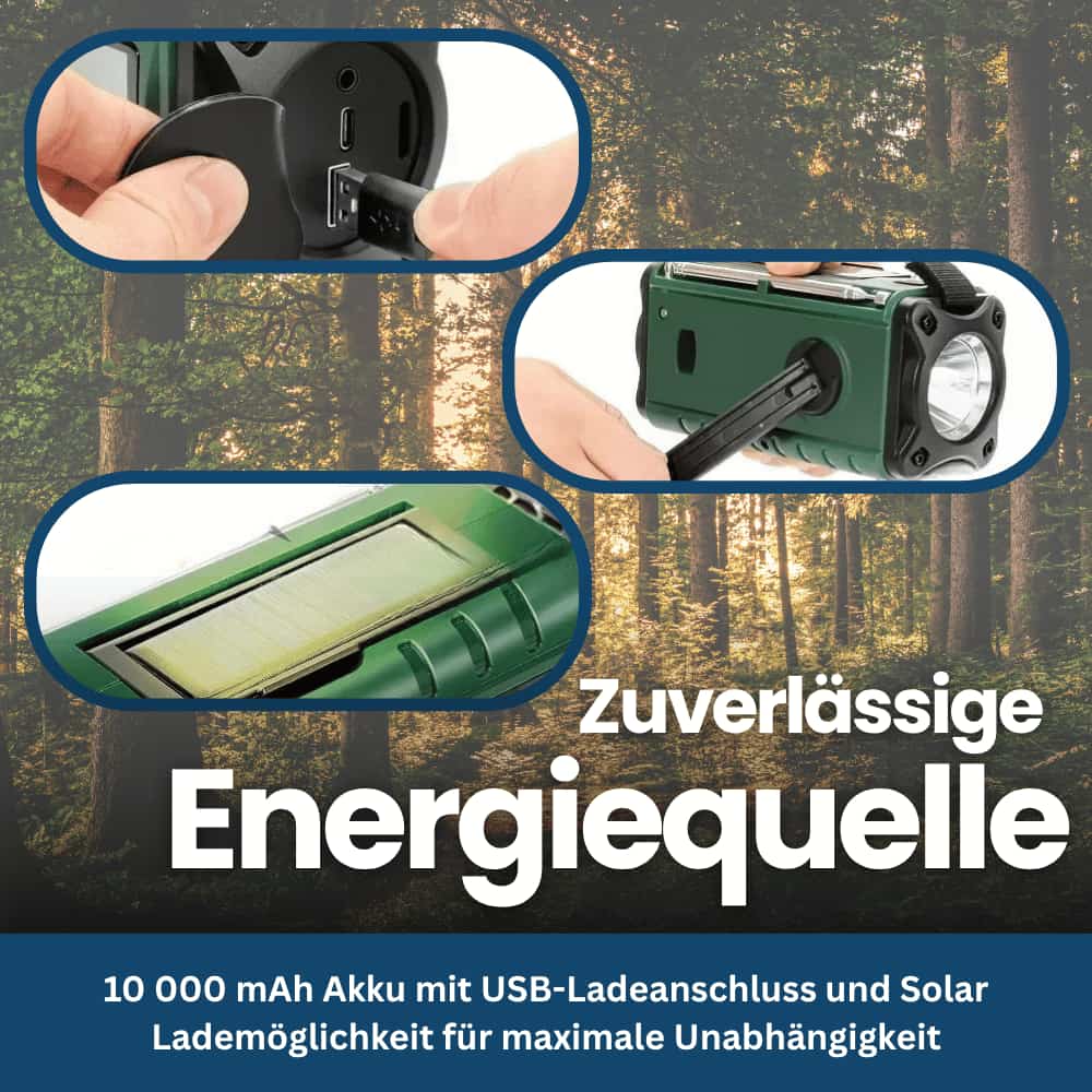 Nødsolkrank Radio Lommelygte