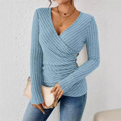 Image of Nadia | Langærmet Slå-om Top til Damer