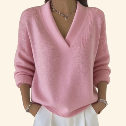 Image of Nadine | Dame V-hals Løstsiddende Sweater