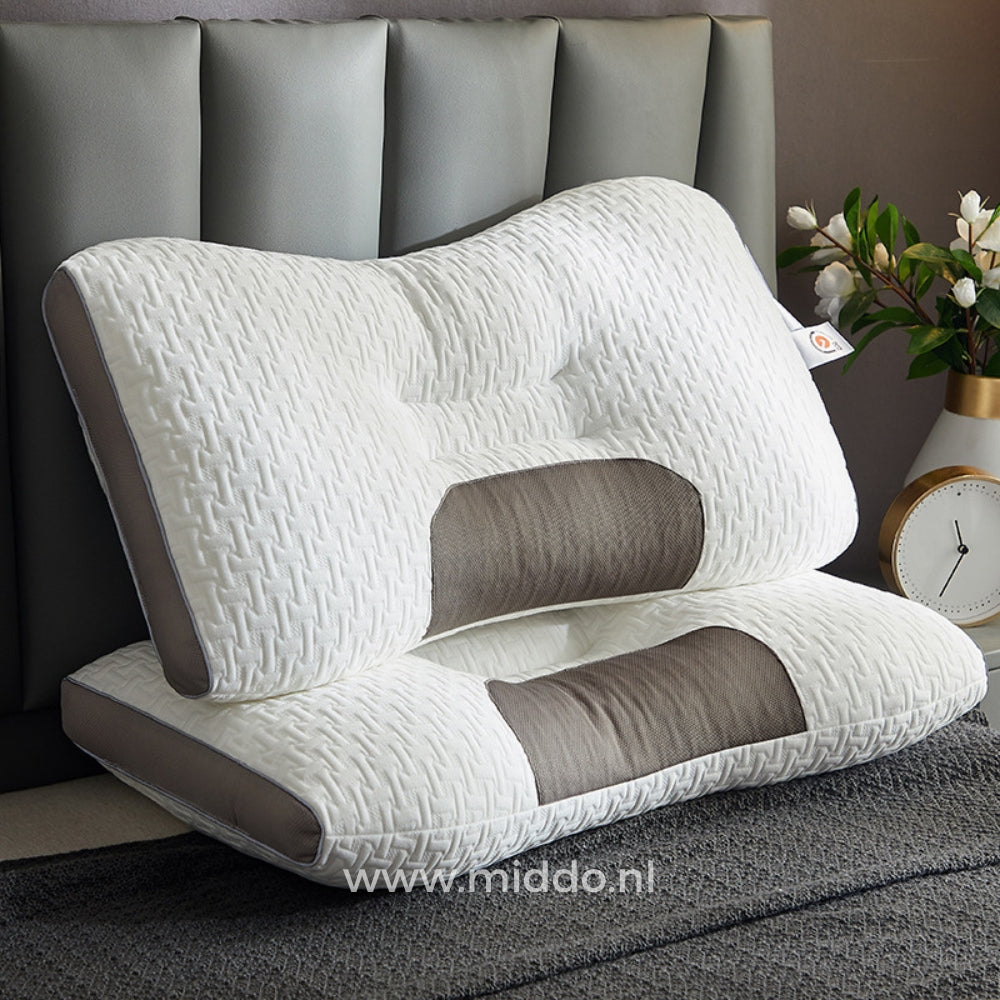 Nakkestøttepude til ryg- og sidesovere: DreamGuard Pro™ + Gratis fløjlsfleece pudebetræk!