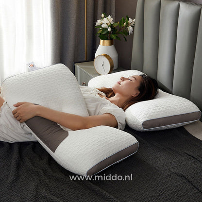 Nakkestøttepude til ryg- og sidesovere: DreamGuard Pro™ + Gratis fløjlsfleece pudebetræk!