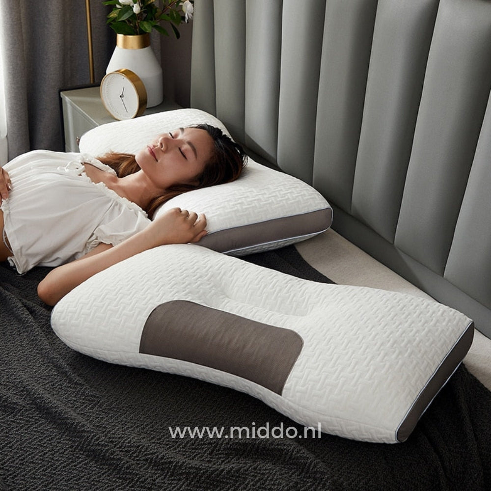 Nakkestøttepude til ryg- og sidesovere: DreamGuard Pro™ + Gratis fløjlsfleece pudebetræk!