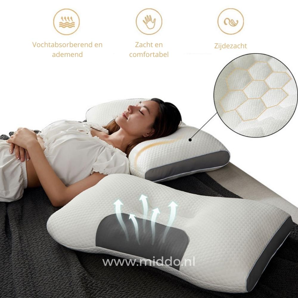 Nakkestøttepude til ryg- og sidesovere: DreamGuard Pro™ + Gratis fløjlsfleece pudebetræk!