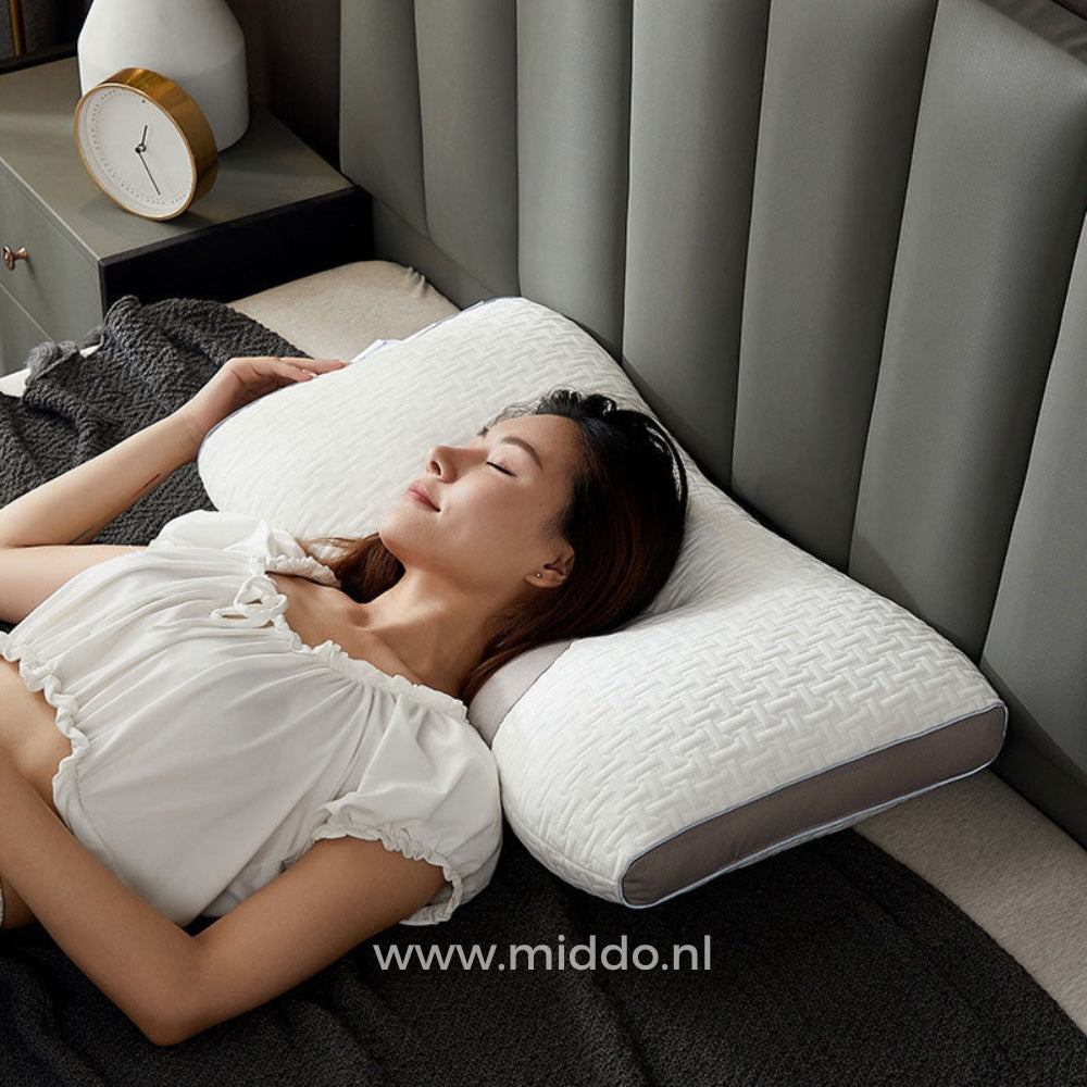 Nakkestøttepude til ryg- og sidesovere: DreamGuard Pro™ + Gratis fløjlsfleece pudebetræk!