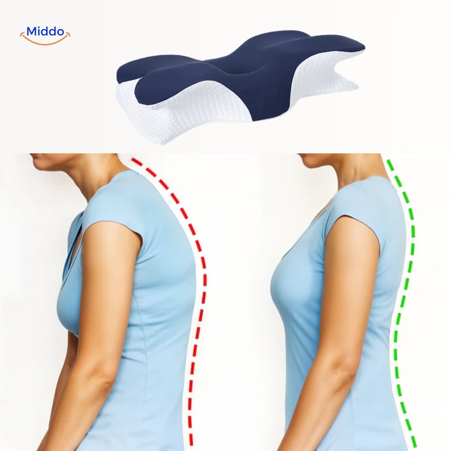 NeckRest™ Ergonomisk Hukommelsesskum Pude – Støttende & Formbevarende