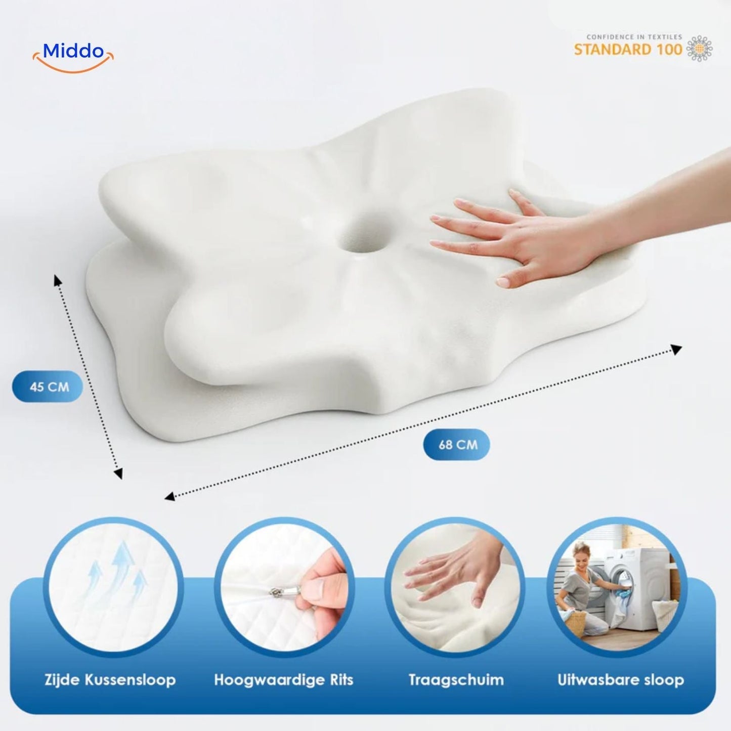 NeckRest™ Ergonomisk Hukommelsesskum Pude – Støttende & Formbevarende