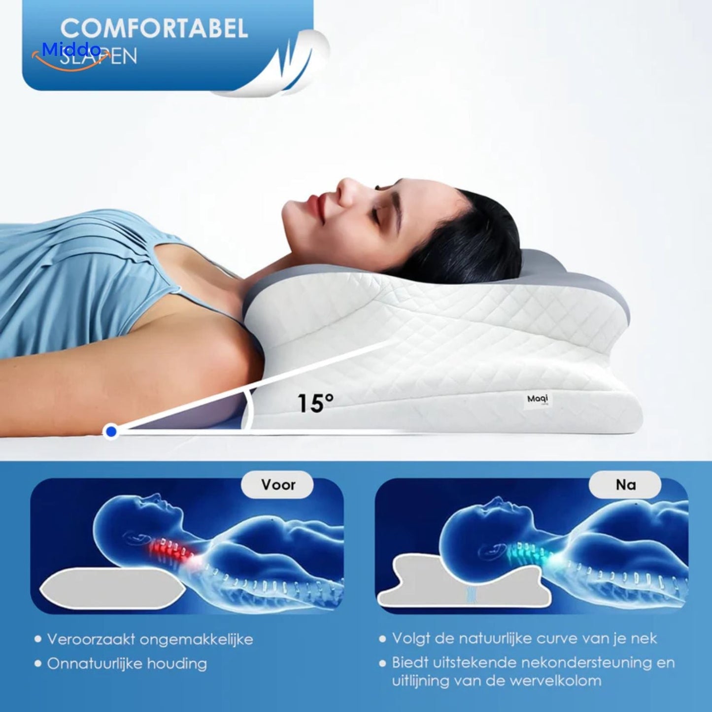 NeckRest™ Ergonomisk Hukommelsesskum Pude – Støttende & Formbevarende