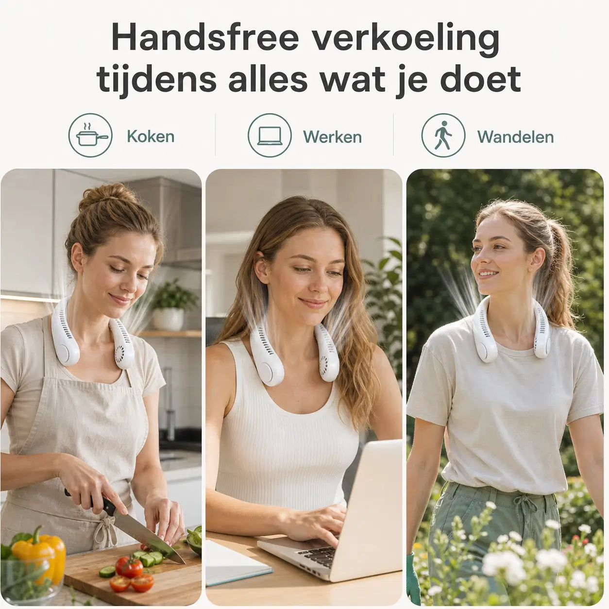 NekFan™ - Bærbar Genopladelig Nakkeventilator til Øjeblikkelig Afkøling!