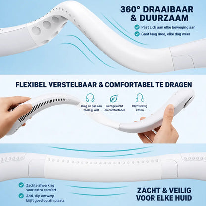 NekFan™ - Bærbar Genopladelig Nakkeventilator til Øjeblikkelig Afkøling!